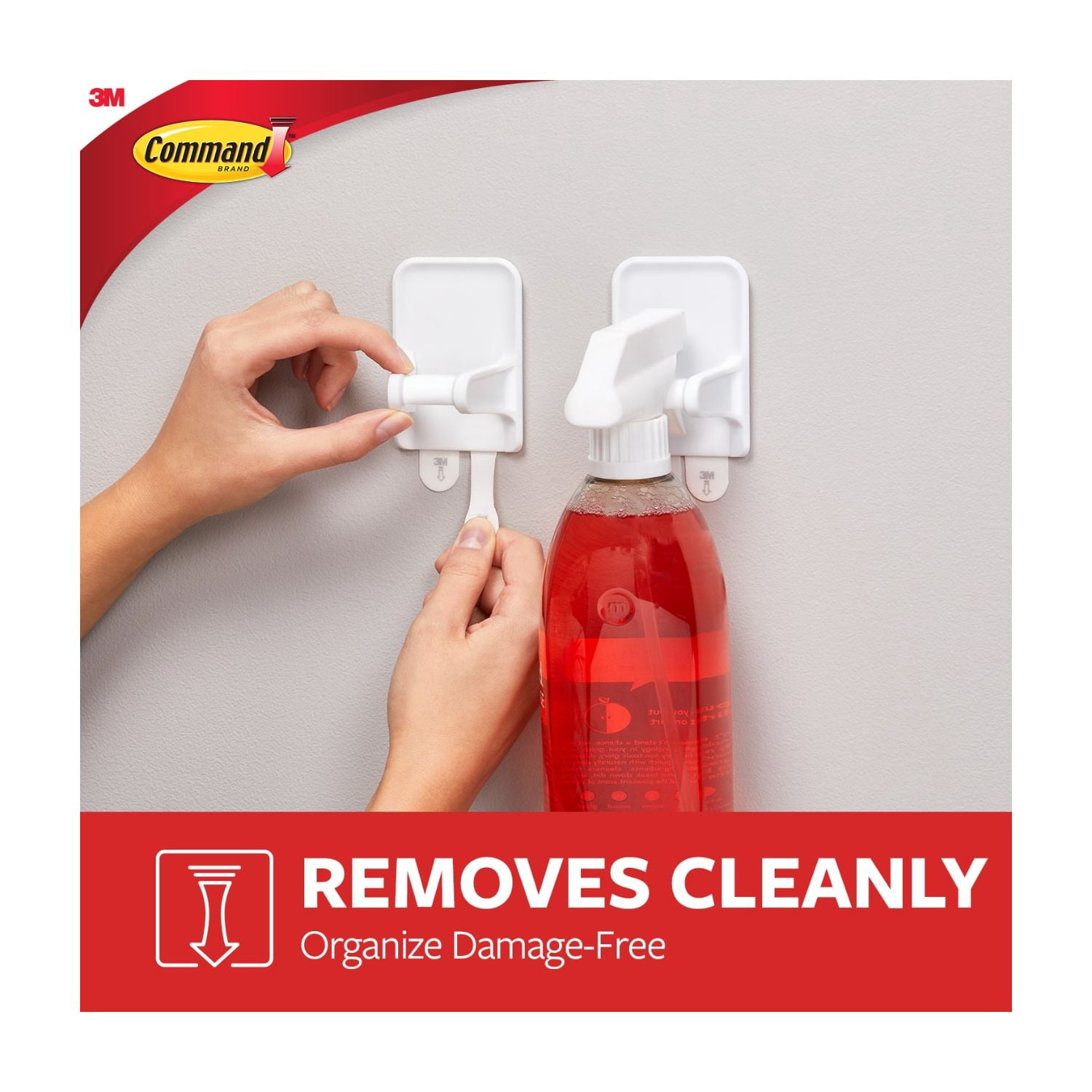 (2 pack) Command Spray Bottle Hangers, 2 White Hangers, 4 Strips