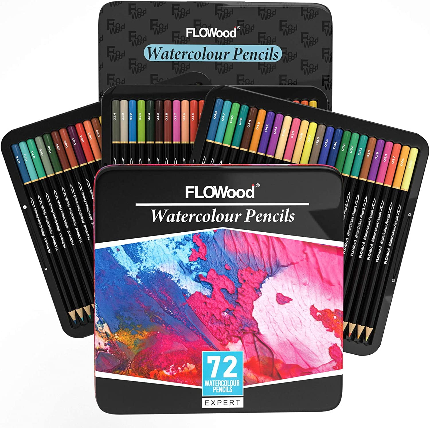 FLOWood 72 Count Waterproof Premium Color Pencils , Art Supplies for Kids & Adults Drawing