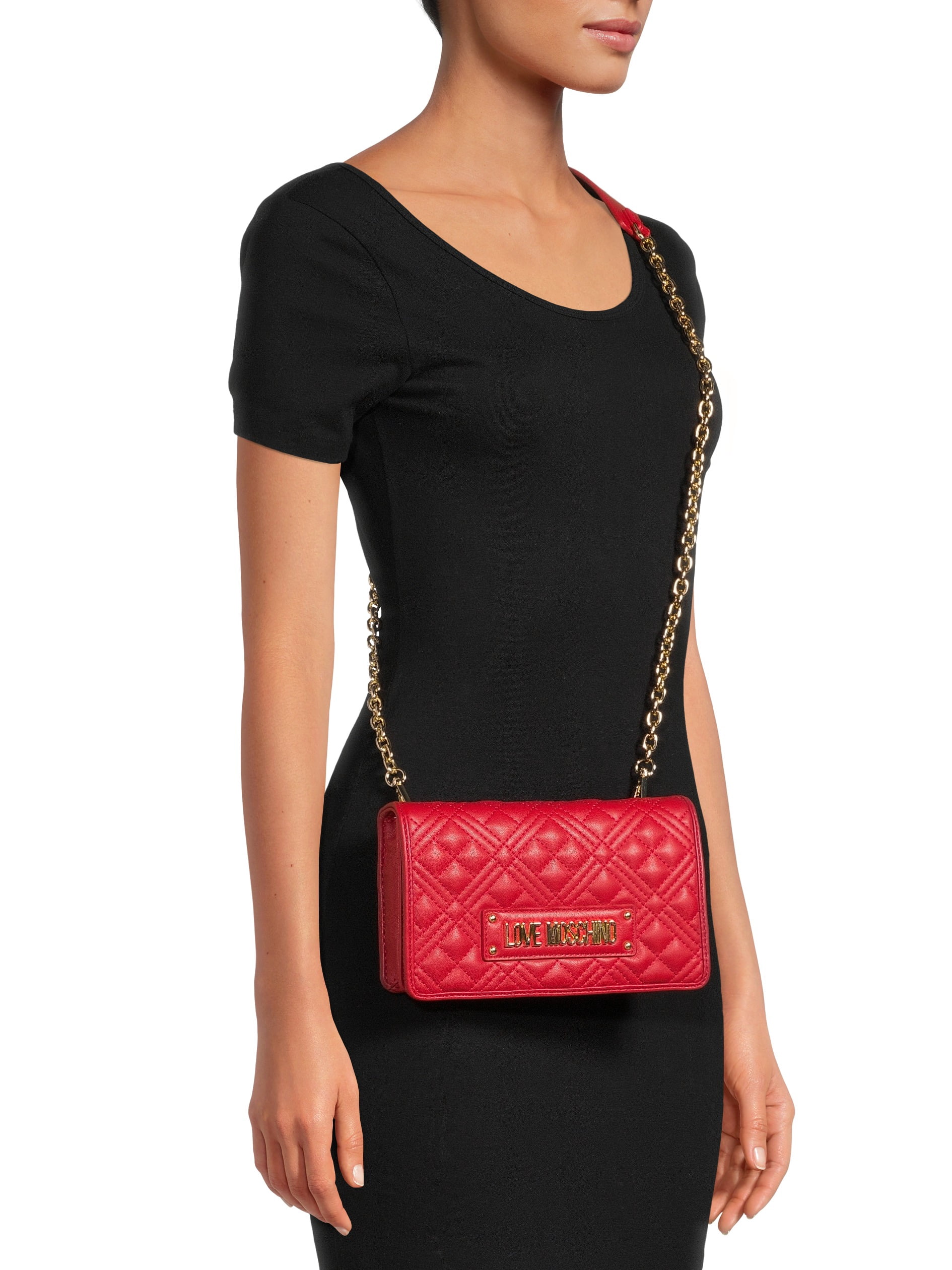 Love Moschino Women's Red Quilted Crossbody Bag