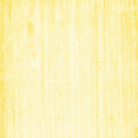 Ahgly Company Machine Washable Indoor Square Solid Yellow Modern Area Rugs, 5' Square