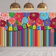 thumbnail image 1 of Mexican Party Decorations Mexican Theme Backdrop Fiesta Photo Backdrop Cinco De Mayo Carnival Colorful Flags Striped Floral Banner Table Decor Background Photo Booth Props Supplies, 5.9x3.6 ft, 1 of 6