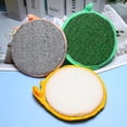 thumbnail image 3 of Multi-purpose Kitchen Double Side Round Dishwashing Sponge Scrubber Rag Dish Pad Cleaner, 3 of 5