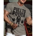 thumbnail image 2 of Gymish PULL TO POWER Workout T-Shirt – Funny Gym Shirt for Men, Lifting T-Shirt for Deadlift, Warm Grey, Large, 2 of 6