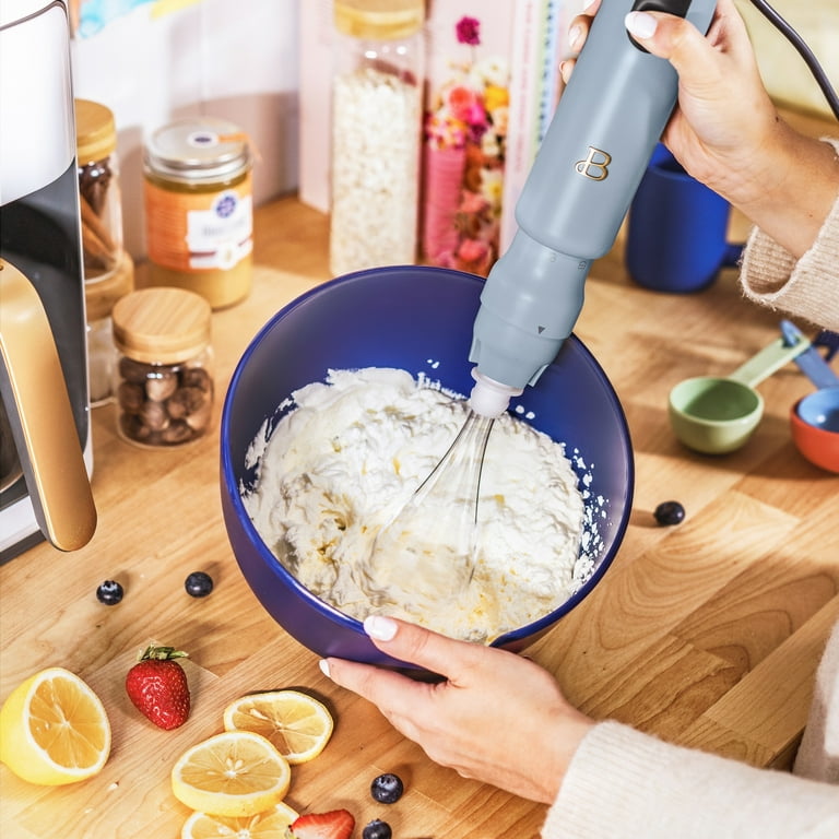  Beautiful Immersion Blender with 500ml Chopper and 700ml  Measuring Cup, by Drew Barrymore (Cornflower Blue): Home & Kitchen