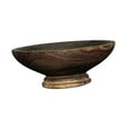 thumbnail image 3 of Cuenco de pedestal decorativo Frutero de madera Cuenco de madera para servir Cuenco de madera para desayuno marrón, 3 of 9