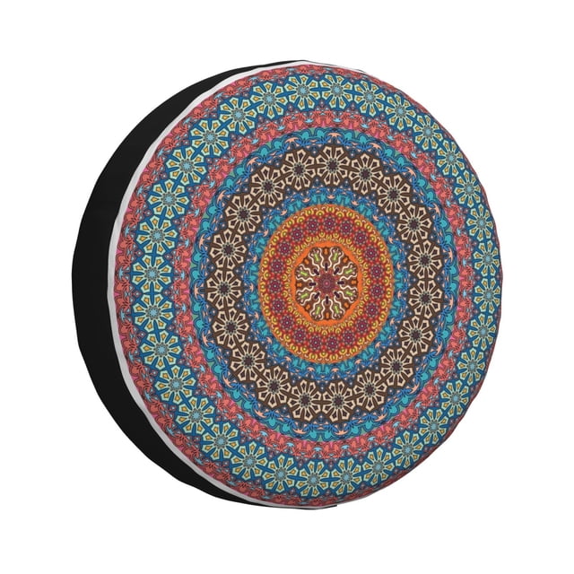 Fotbe Mandala Funda de Llanta de Repuesto con Estampado, Engrosada, Ajuste Universal para Jeep, Remolque, RV, SUV, Camión-14 inch