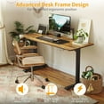 thumbnail image 2 of CubiCubi 55" Electric Standing Desk Height Adjustable Table, Ergonomic Home Office Furniture with Splice Board, Rustic Brown, 2 of 7
