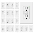 thumbnail image 1 of GFI GFCI Outlet ELEGRP de 15 amperios con autocomprobación y diseño más delgado, paquete de 20, 1 of 7