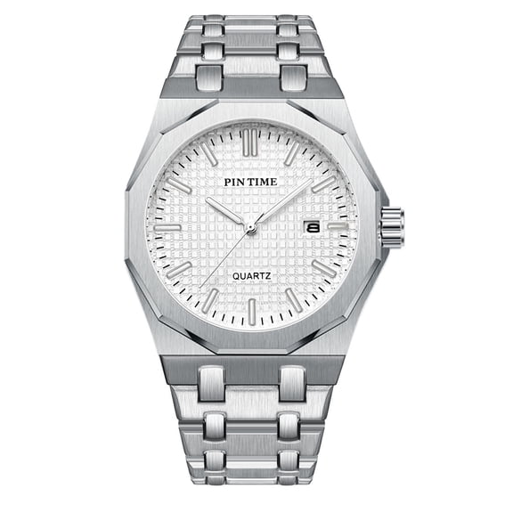 Men's Quartz Watch, Business Sports Steel Band Quartz Wristwatch, Waterproof Calendar Watch for Men