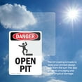 thumbnail image 6 of (2 Pack) Open Pit OSHA Danger Sign 10 Inch X 14 Inch Vinyl Label Decal Sticker Weather Resistant, UV Protected for Workplace, Business, and Construction Site, Made in the USA, 6 of 7