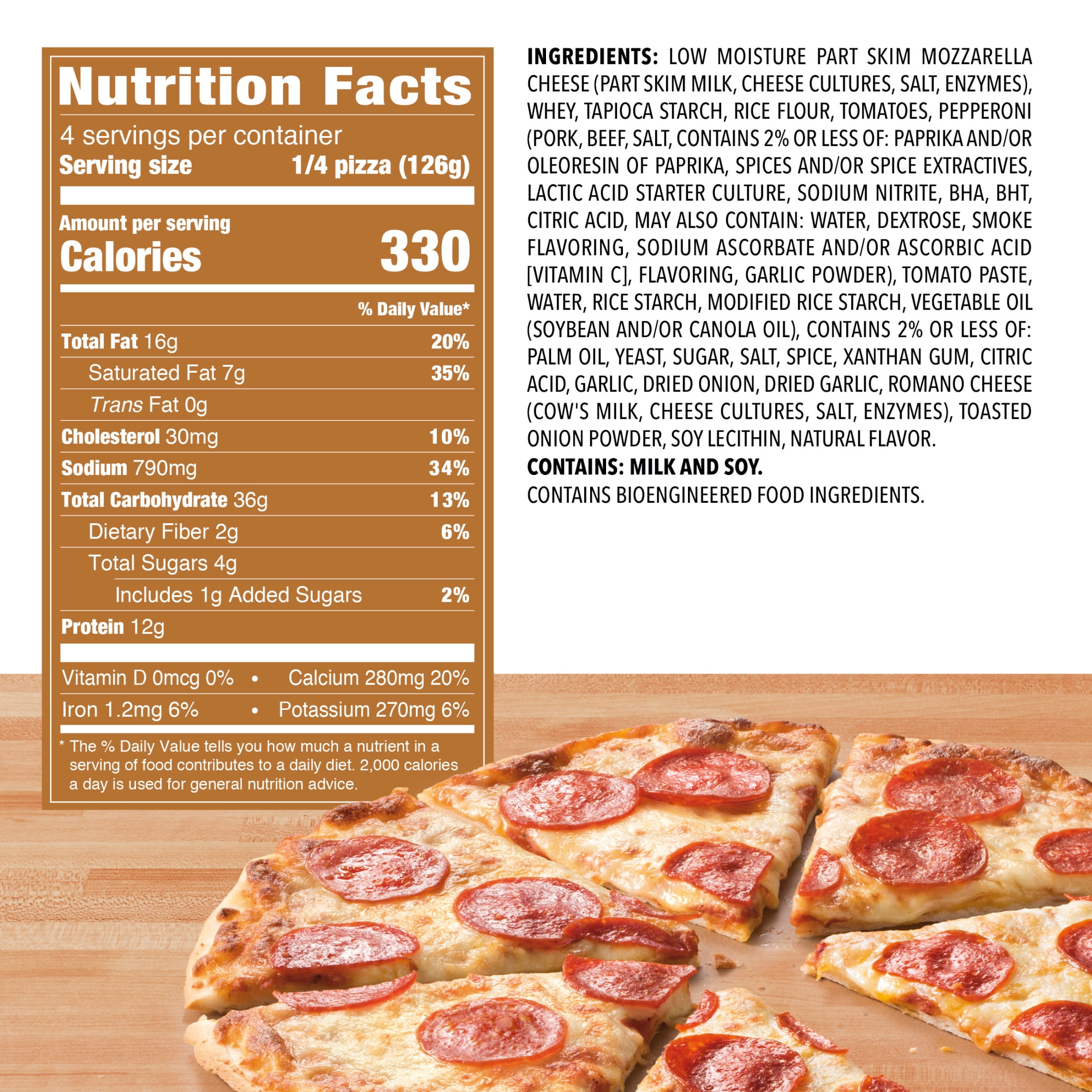 Freschetta Pepperoni Gluten Free Thin Crust Frozen Pizza, 17.78 oz