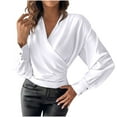 thumbnail image 1 of Besolor Tuniques Printemps Automne pour Femmes Col en V Manches Longues Blouse Habillée Décontractée Chemises de Sortie pour Dames, 1 of 7