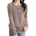 thumbnail image 2 of Ftwytp Womens Cardigan Short Chunky Cardigans Long Sleeve Jumpers Open Front Ribbed Knit Lightweight Outerwear for Winter Spring, 2 of 9