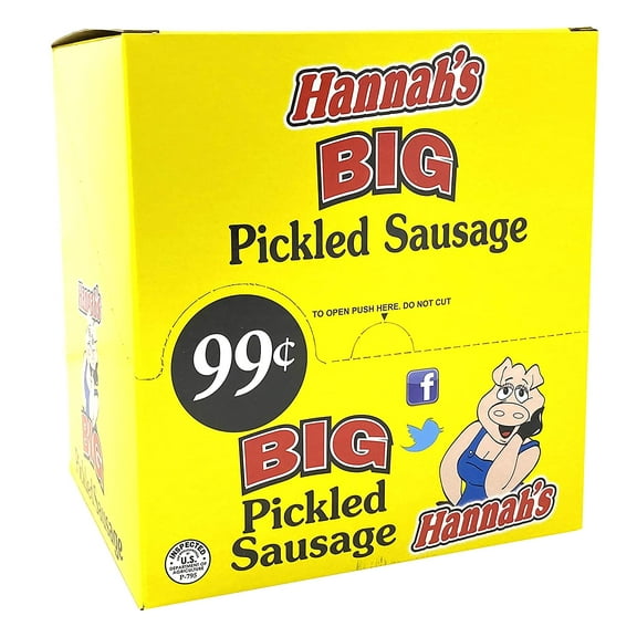Hannah's BIG Pickled Sausage  pack of 20 1.7 oz. sticks