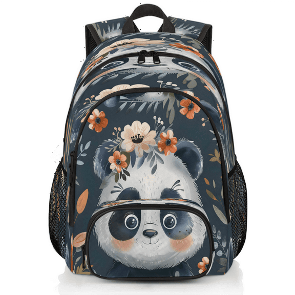 Herdesigns Panda Flower Laptop Backpack for Women Men, 18.3 Inch Large Computer Backpacks Fashion Teacher Nurse Bag Casual Daypack for Work Travel