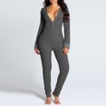 thumbnail image 3 of SMihono Pantalon en Lin pour Femmes Mode Grande Taille Décontracté Ample Combinaison pour Femmes à Boutons devant Fonctionnelle à Rabat Boutonné Combinaison pour Adultes Pantalon à Jambe Grand pour Femmes, jusqu'à 65 % de Rabais!, 3 of 8
