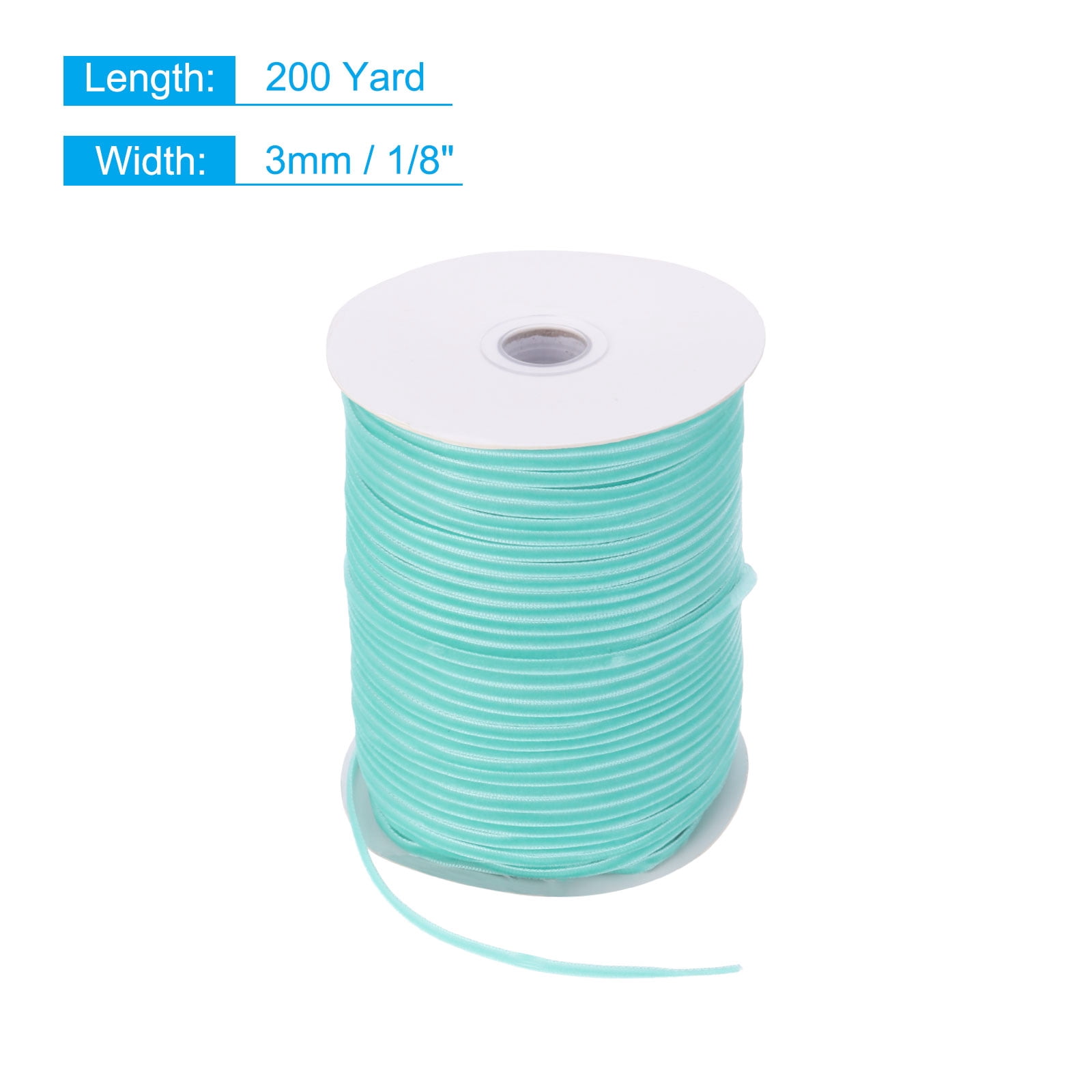 Uxcell Velvet Ribbon Gift Wrapping 200 Yard x 1/8 Inch Lake Blue Single Face Velvet Ribbon Roll for DIY Bouquets Wedding