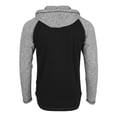 thumbnail image 3 of ZIMEGO Men's Long Sleeve Raglan Henley Hoodie Round Bottom Semi Longline T-Shirt, 3 of 4