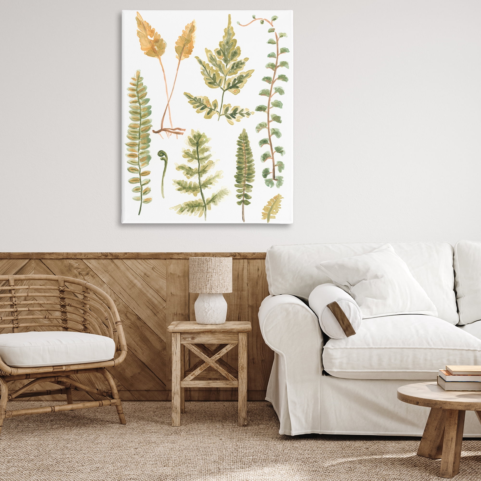 Stupell Industries Varied Fern Leaves Botanical & Floral Painting Gallery Wrapped Canvas Art Print Wall Art, 36 x 48