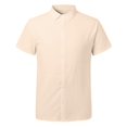 thumbnail image 4 of Men's Summer Casual Short Sleeve Shirt Classic Beach Bowling Button Up Shirt Lightweight Breathable Comfortable Stylish Mens Basic Tee Shirts Summer Classic T-Shirts, 4 of 5
