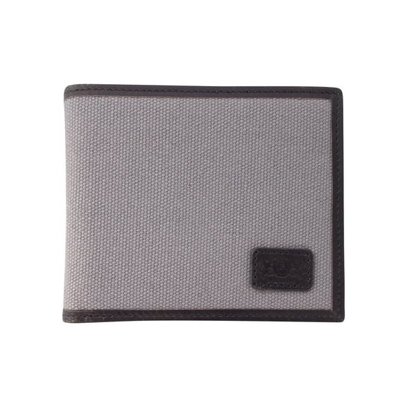 Avallone Men's Canvas & Leather Bi-Fold RFID Wallet - Grey Handmade Leather - CVG006