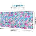 thumbnail image 3 of Colorful Pink Blue Watercolor Trendy Glitter Mermaid Scales Large Mouse Pads Rectangle Long Big Stitched Edge Gaming Mousepad with Non-Slip Rubber Base for Desktop Laptop Keyboard 31.5 X 11.8 Inch, 3 of 6