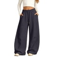 thumbnail image 3 of Girls Barrel Leg Sweatpants Baggy Wide Leg Open Bottom Drawstring Athletic Track Pants Pockets School Sport Trousers, 3 of 5