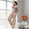 thumbnail image 5 of Cauagu Rose Flowers Pajama Pants for Women Loose Fit Wide Leg Trouser Pants Casual Elastic Waist Drawstring Lounge Pants, 5 of 6