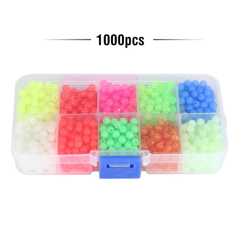 Luminous Fishing Beads, Fishing Bead,1000pcs/Box Plastic Round Beads  Fishing Tackle Lures Tools Accessory For Outdoor Fishing 
