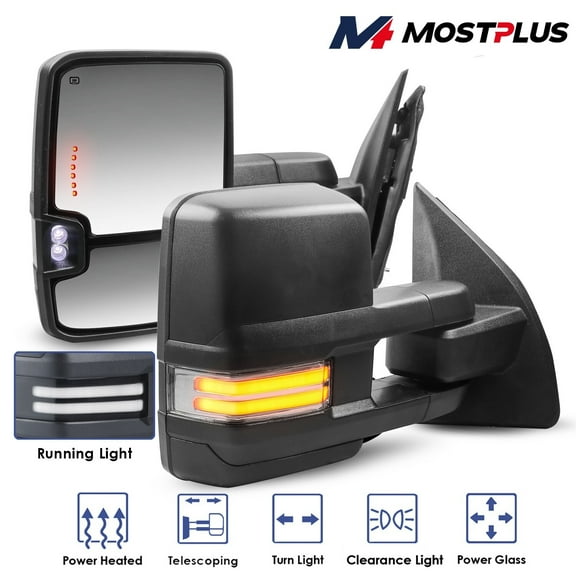 MOSTPLUS Power Heated Tow Mirrors w/ Turn Signal for 1999-2016 Ford F250 F350 F450 F550