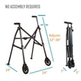 thumbnail image 2 of Andador Stander Wonder, ligero y plegable, ahorra espacio y es ideal para adultos y personas mayores. Andador compacto con ruedas de 6 pulgadas y deslizadores para mayor movilidad, color rosa real., 2 of 5