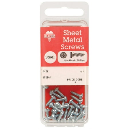 

Hillman Fasteners 5460 8 Pack Phillips Pan Head Zinc Sheet Metal Screw - Pack Of 10
