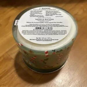 Bath & Body Works 3 Wick Candle Vanilla Balsam Exclusively Fragranced Soy Wax Blend