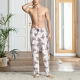 thumbnail image 5 of Uemuo Pink Butterflies (2) Pattern Men's Wide Leg Palazzo Lounge Pants with Pockets Light Weight Loose Comfy Casual Pajama Pants-Large, 5 of 9