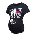 thumbnail image 3 of T-Shirt à Manches Courtes de Maternité pour Femmes avec Imprimé Squelette, Hauts, Vêtements Décontractés pour Femmes Enceintes, 3 of 6