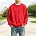 thumbnail image 3 of Abcomgle Long Sleeve Shirts for Boys 7-8 Crewneck Winter Shirts for Boys Soft Basic Boys Tops Loose Solid Boys Tee Tops, 3 of 5