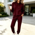 thumbnail image 2 of HAiming Womens Sweatsuits Sets 2 Piece Outfits Long Sleeve Hooded Sweatshirts Sweatpants Workout Clothes with Pockets, 2 of 7