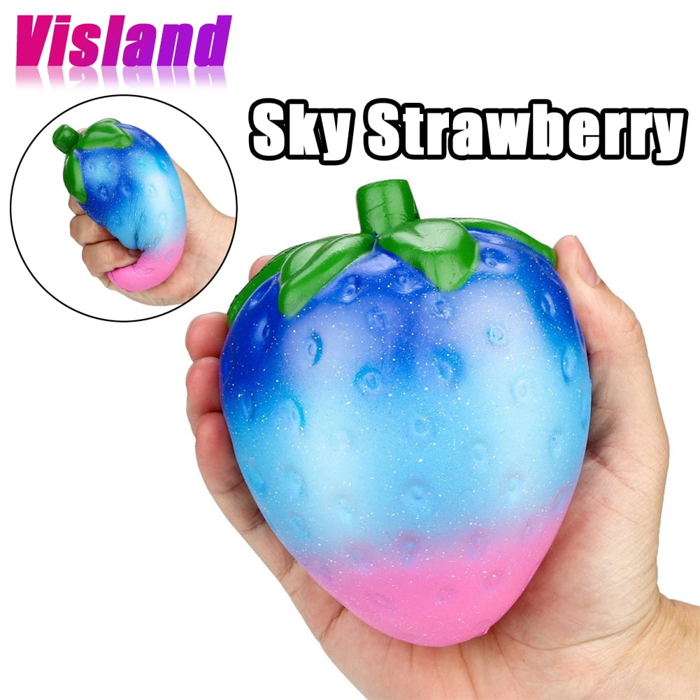 Strawberry Half Jumbo Large Fidget Sqishys Squishy Slow Rising Strawberry Squishies Toys Fidgiting Ballchains FiSaingace Milly Stress Relief Decompression Toys For ADHD,EDC,Kids Adults 