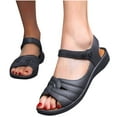 thumbnail image 5 of Viluyesy Womens Flat Sandals, Soft Sole Ankle Strap Wide Width Comfortable Casual Shoes Black, 5 of 5
