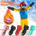 thumbnail image 5 of Wovilon 4-8 Years Old / 7-12 Years Old Children's Ski Gloves Cold Waterproof Non-slip Warm Cartoon Blue Dinosaur, 5 of 5