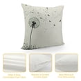 thumbnail image 4 of YINGXI  Dandelion Throw Pillow Cushion Cover, Monochrome Dandelions Blowing in The Wind Fluffy Flower Romance Theme, Zippered Double-Side Digital Print Decor,White and Black 22x22in, 4 of 5