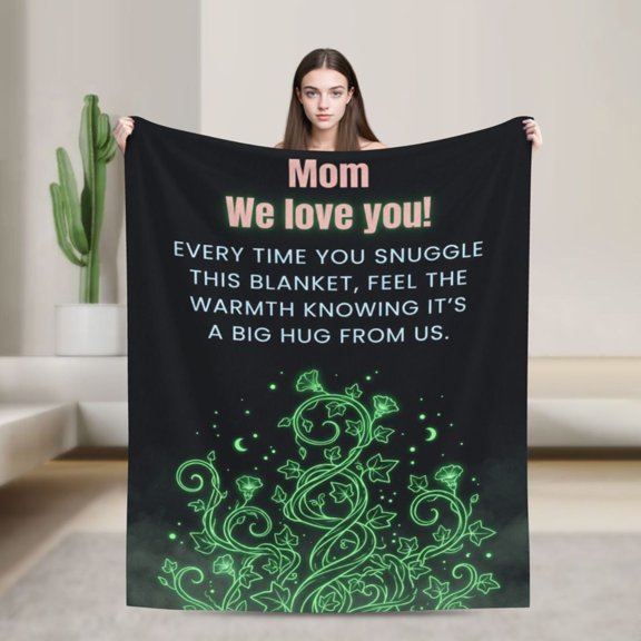 Mom Throw Blanket Flannel All Season Throw Soft Warm Plush Home Decor for Couch and Bed 50x40