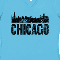 thumbnail image 4 of Inktastic Chicago Skyline Grunge Women's V-Neck T-Shirt, 4 of 5
