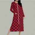 thumbnail image 6 of Hvot&aat Zipper Front Robes for Women Christmas Print Long Sleeve Nightgown Holiday Loungewear, 6 of 7