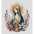 thumbnail image 5 of Virgin Mary With Roses And Flowers Women's Vivid White Crew Neck Short Sleeve Crop Tee-XL, 5 of 6