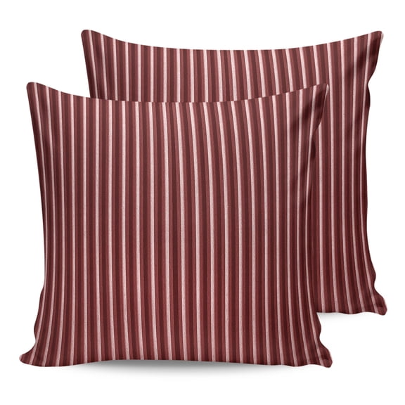 Pillow Covers 18x18 Set of 2, Abstract Red, Throw Pillow Covers Decorative Couch Cushion Cover, Contemporary Minimalist Gradual Lines Microfiber Soft Square Pillowcases for Bedroom Living Room Sofa