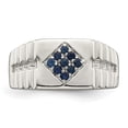 thumbnail image 5 of Sterling Silver Rhodium-plated Men's Blue Sapphire Ring QR6838, 5 of 6