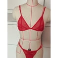 thumbnail image 4 of Ropa interior sexy estilo Europa y Estados Unidos, sujetador de malla transparente con tirantes, ropa interior de tres puntos para mujer, 4 of 6