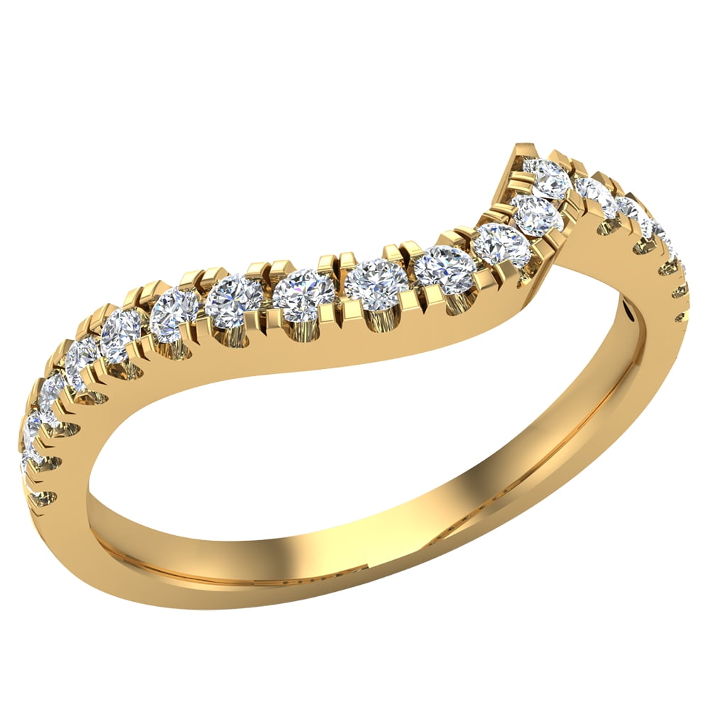 Genuine 0.27ct Round Cut Diamond Mens Matching Wedding Ring 14K Gold 