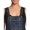 thumbnail image 4 of Dollhouse Junior's Plus Size Embroidered Rose Denim Overalls, 4 of 5